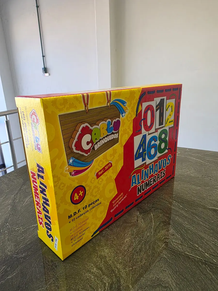 Caixa para brinquedo educativo de numerais