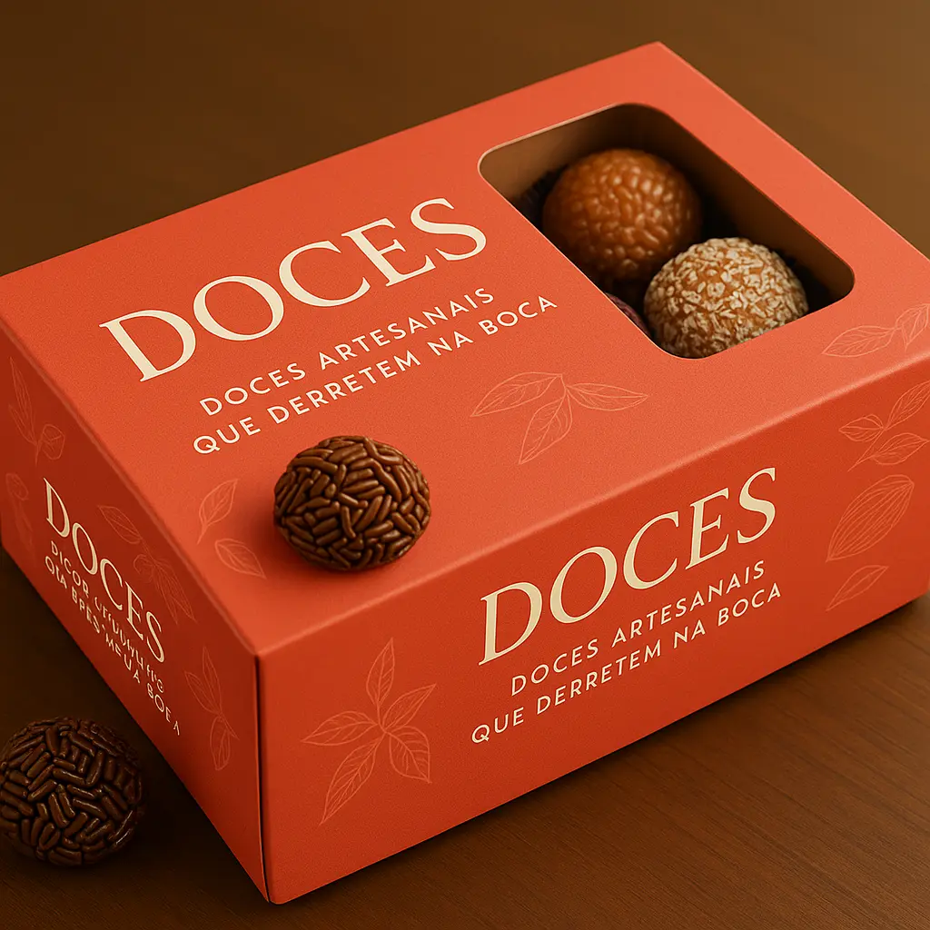 Caixa para doces com visor