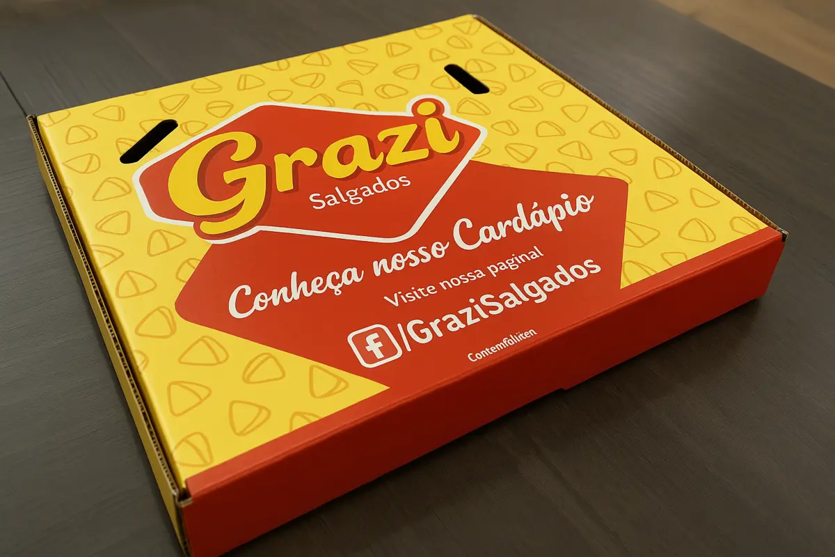 Caixa personalizada para salgados