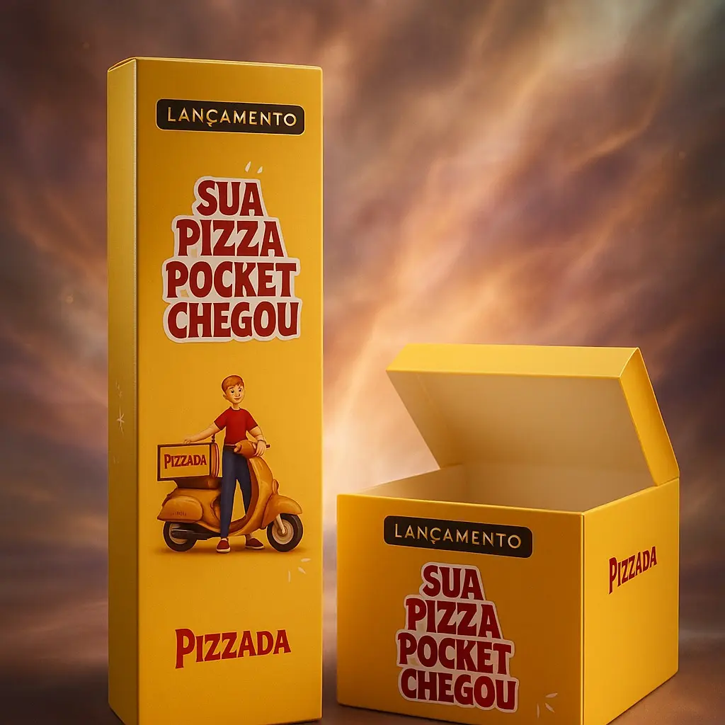 Caixa gaveta para pizza em pedaço